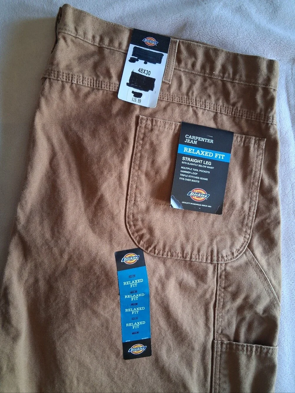 Dickies Men's Tan Straight-Leg Carpenter Pants